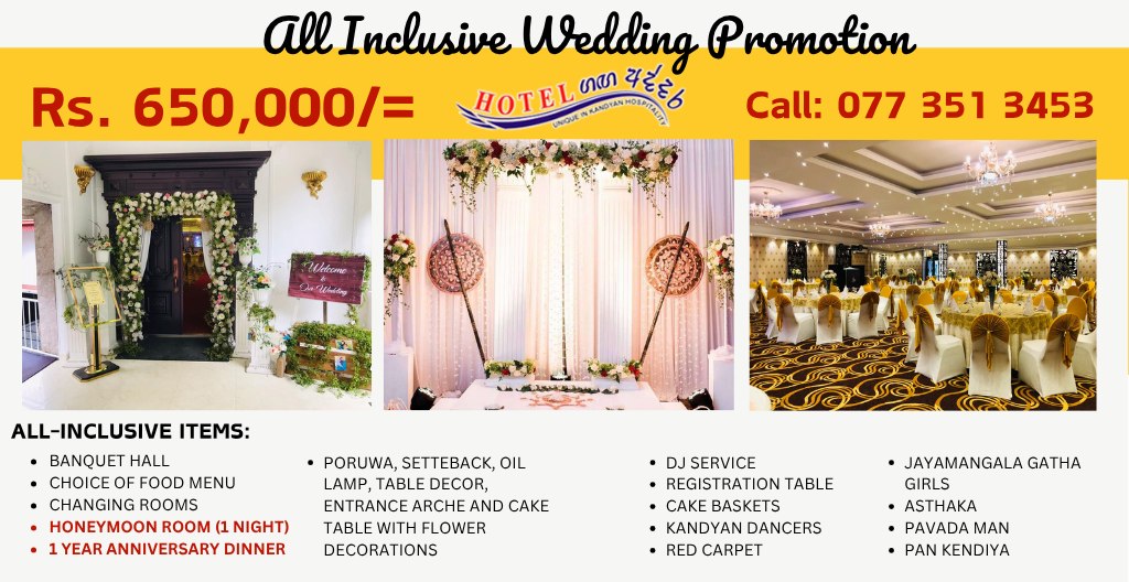 Ganga Addara Facebook ad: ALL-INCLUSIVE RATE OF 650,000/= ~ Reserve now while…