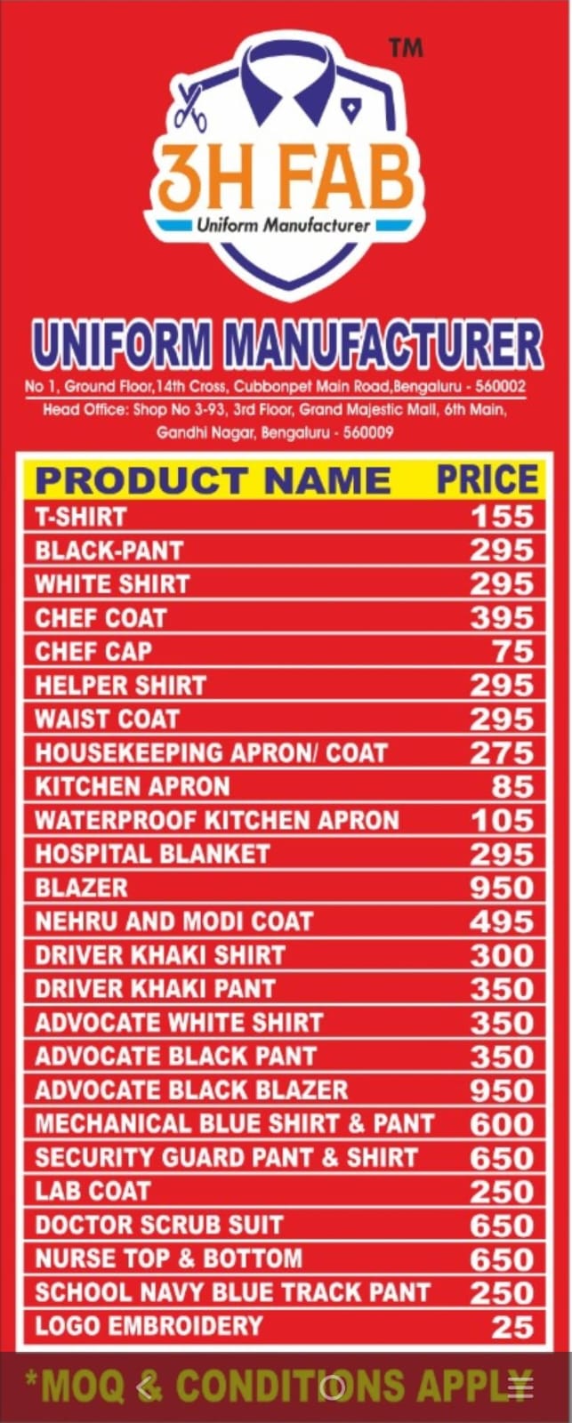 3H FAB Facebook ad: 3H FAB Uniform Manufactur