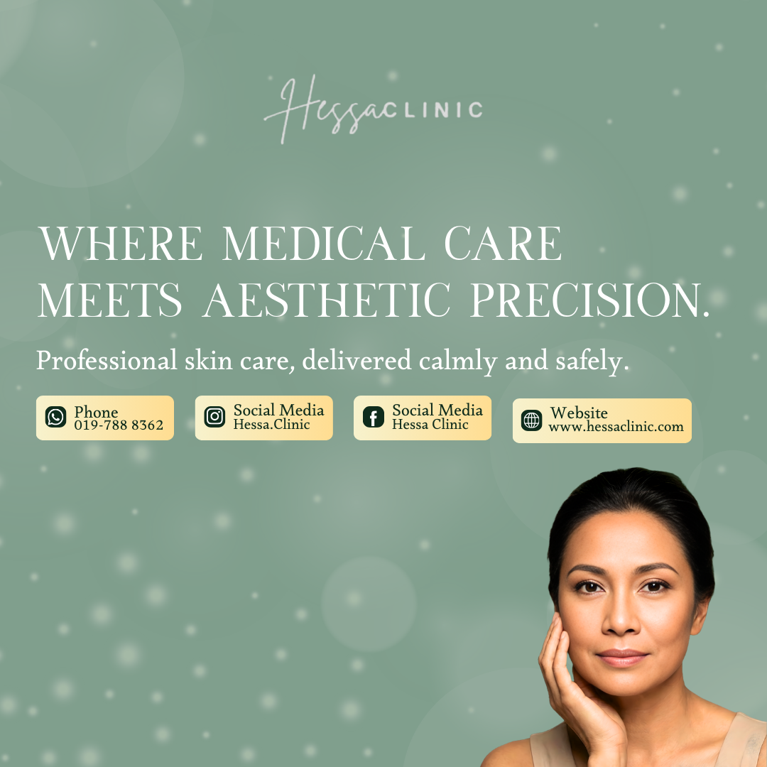 Hessa Clinic Facebook ad: Your skin, our care.