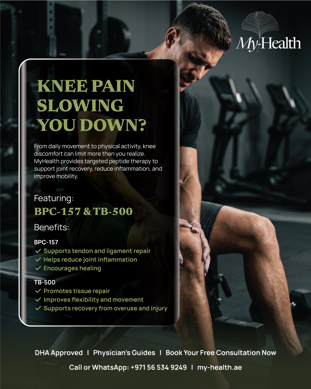 ZenCare by My-Health Facebook ad: Knee Pain Slowing You Down?