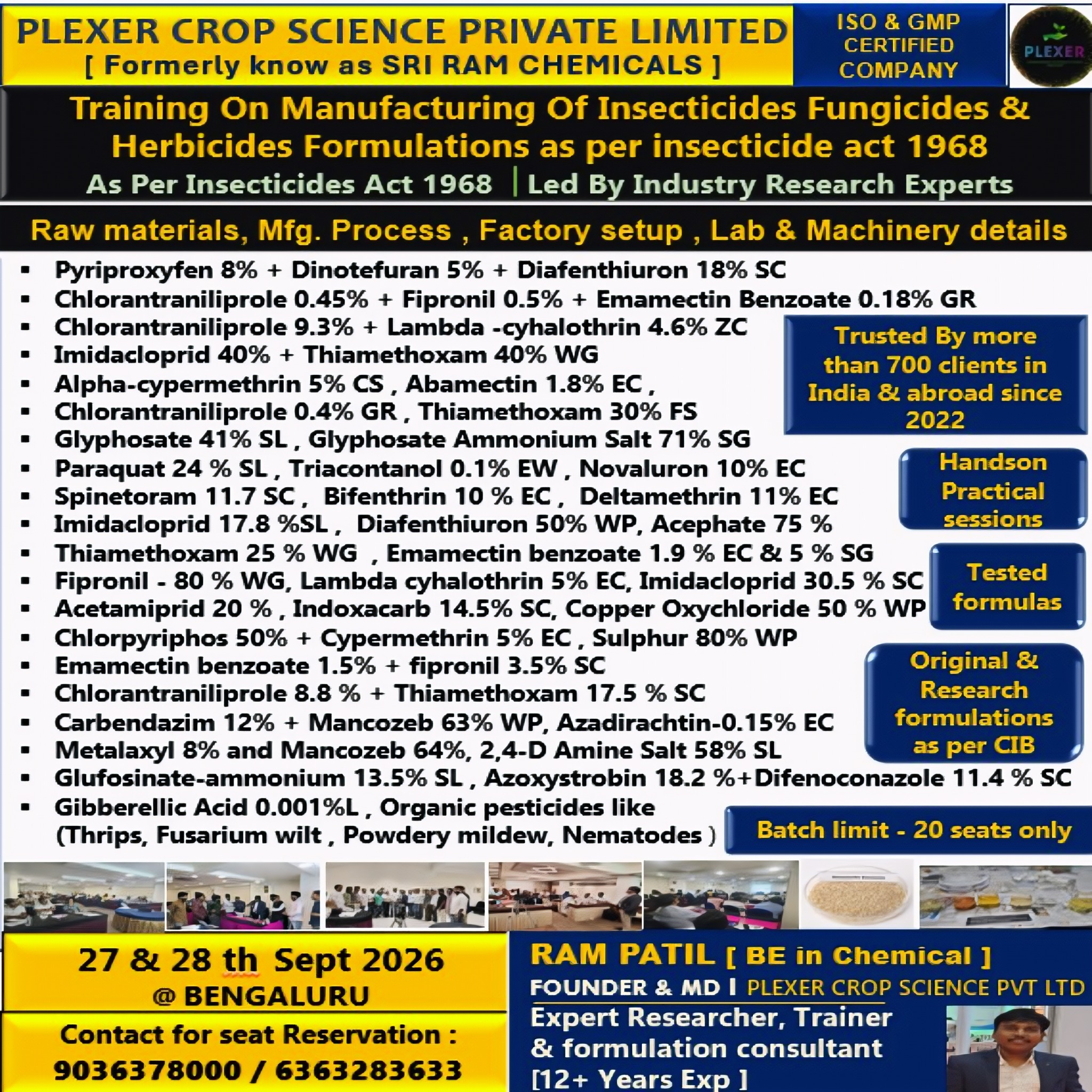 Agri Entrepreneurship training by sri ram chemicals Facebook ad from Jul 22, 2026