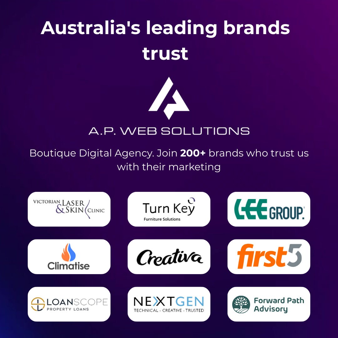 A.P. Web Solutions Facebook ad: Trusted by 200+ Australian Brands
