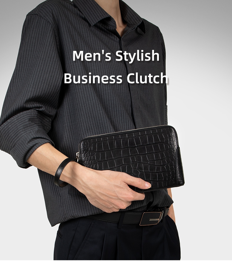Zornna Facebook ad: Crocodile Embossed Leather Clutch