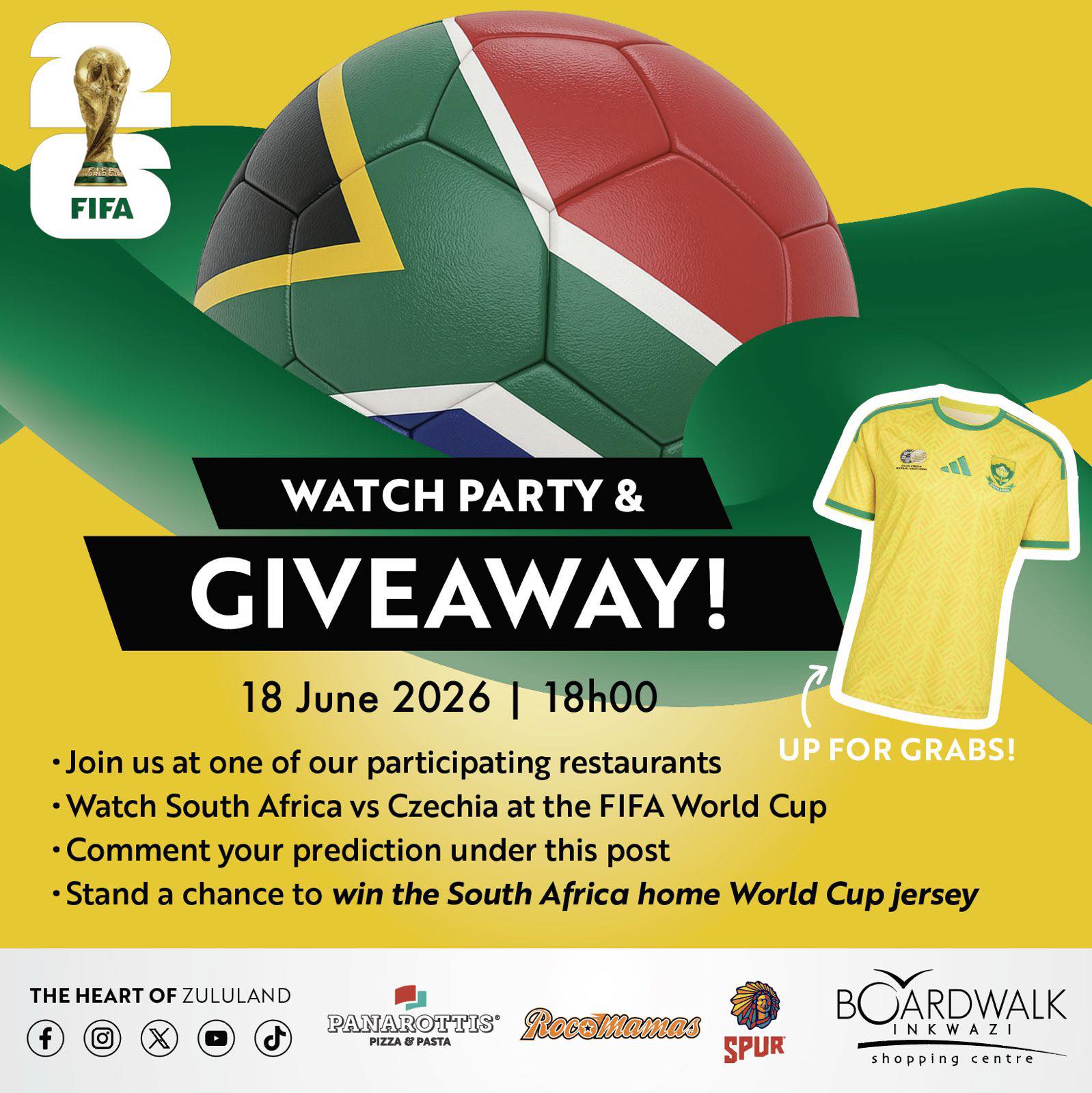 Boardwalk Inkwazi Shopping Centre Facebook ad: WATCH PARTY + GIVEAWAY!