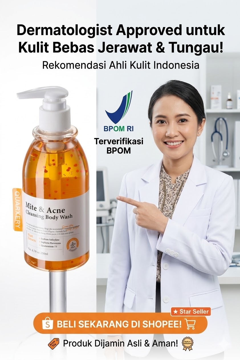 Skincare-ID Facebook ad: QUARXERY Antibacterial Mite & Acne Cleansing Body Wash