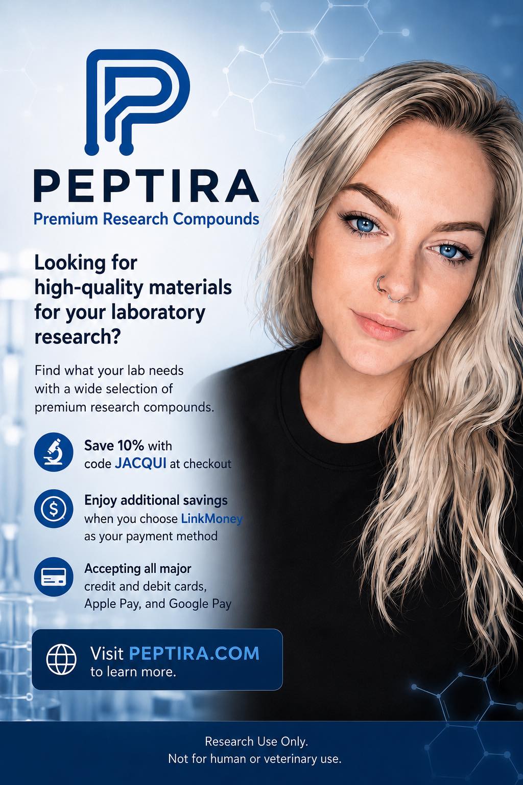 Jacqui - Peptira Lab Partner Facebook ad: Peptira | Research Peptides & Research Supplies | USA…