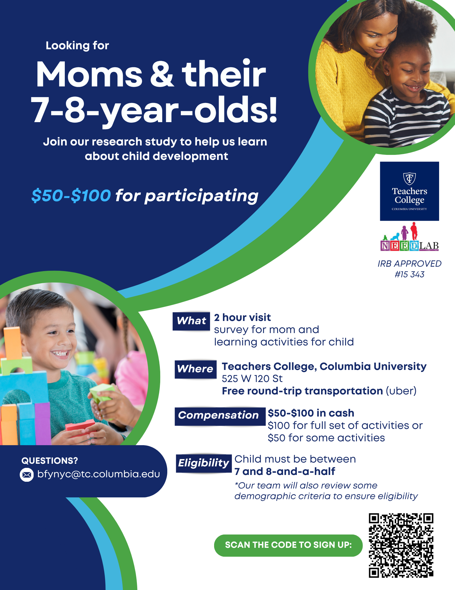 NEED Lab Facebook ad: Calling moms with 7-8-year-olds!