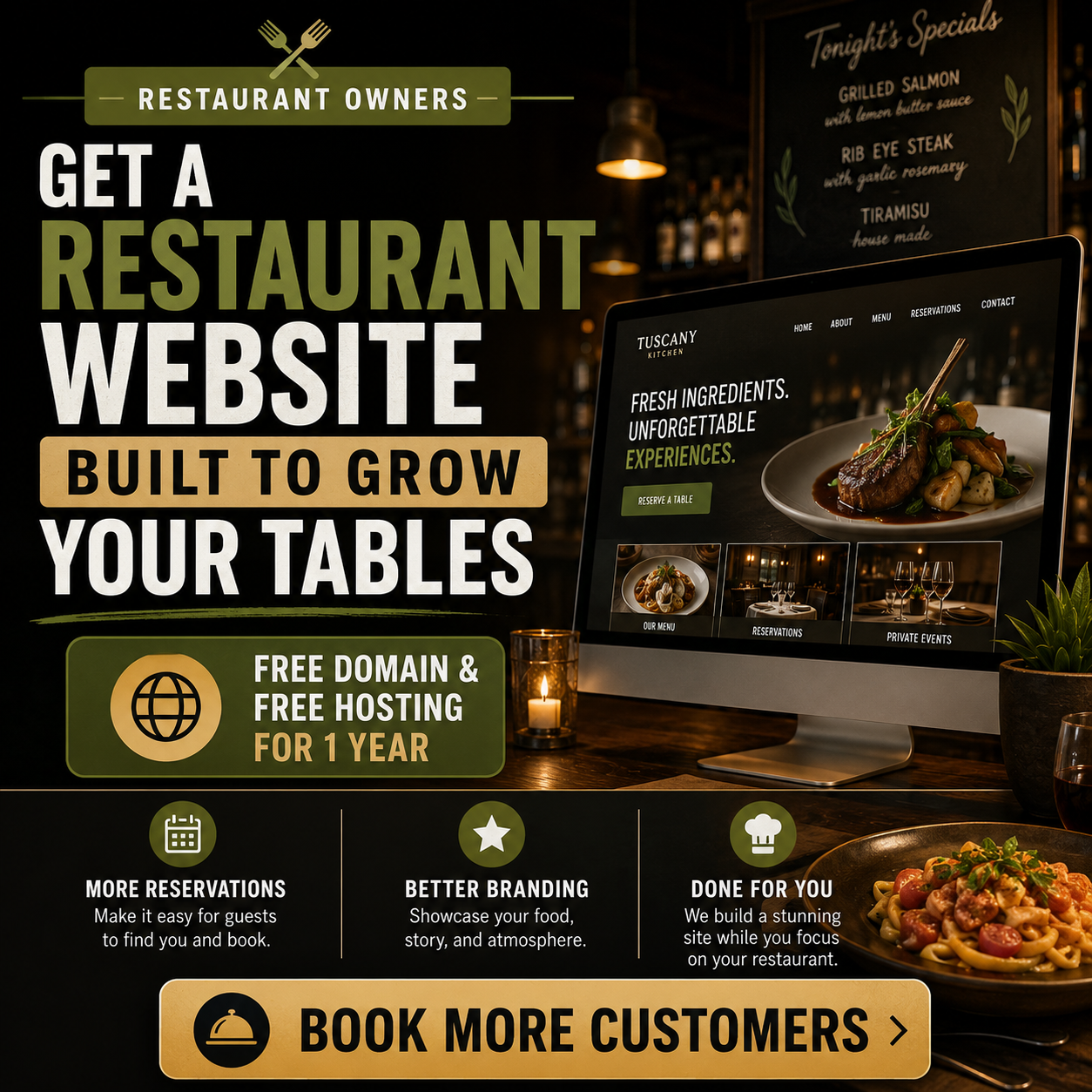 Reputation Guardians - Web Design & Digital Marketing Facebook ad: More Orders. More Reservations. More Growth.