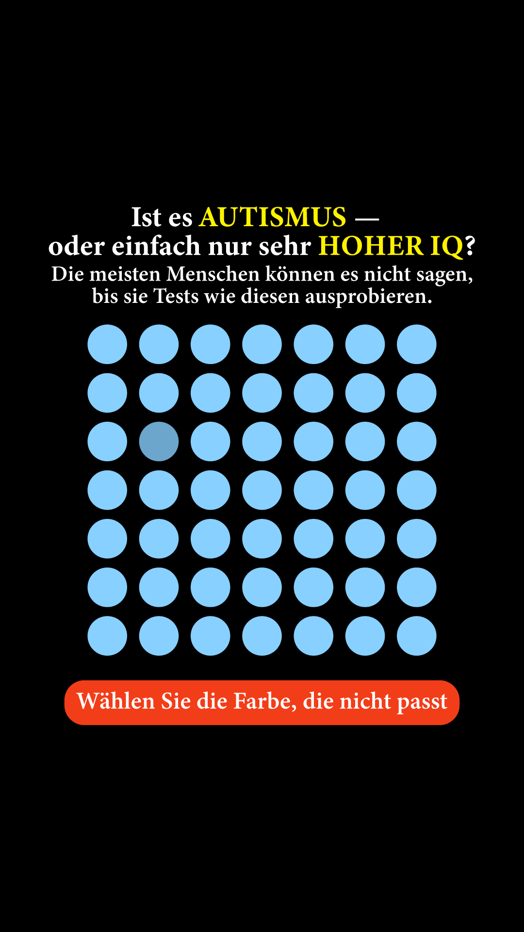 International IQ test Facebook ad