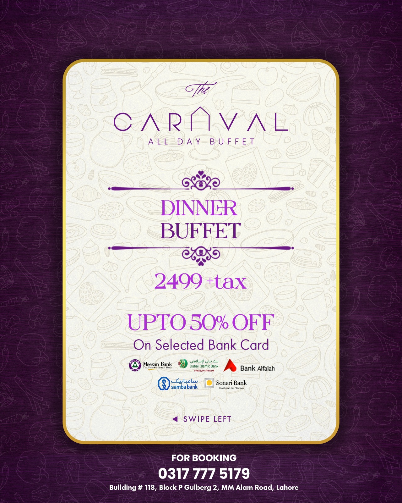 The Caraval All Day Buffet Facebook ad: Step into a whole new buffet experience at…