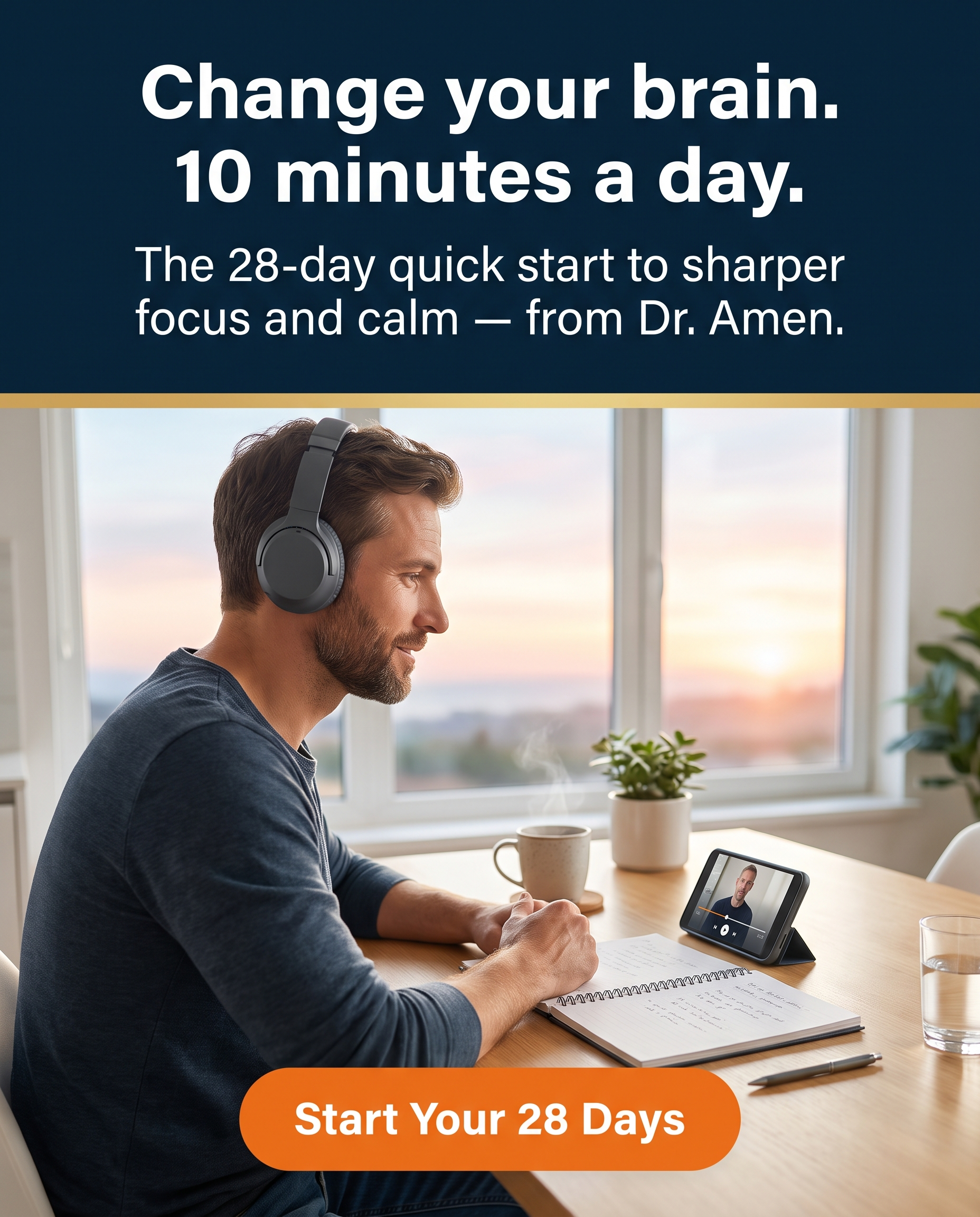 Amen University Facebook ad: Change Your Brain in 10 Minutes a Day