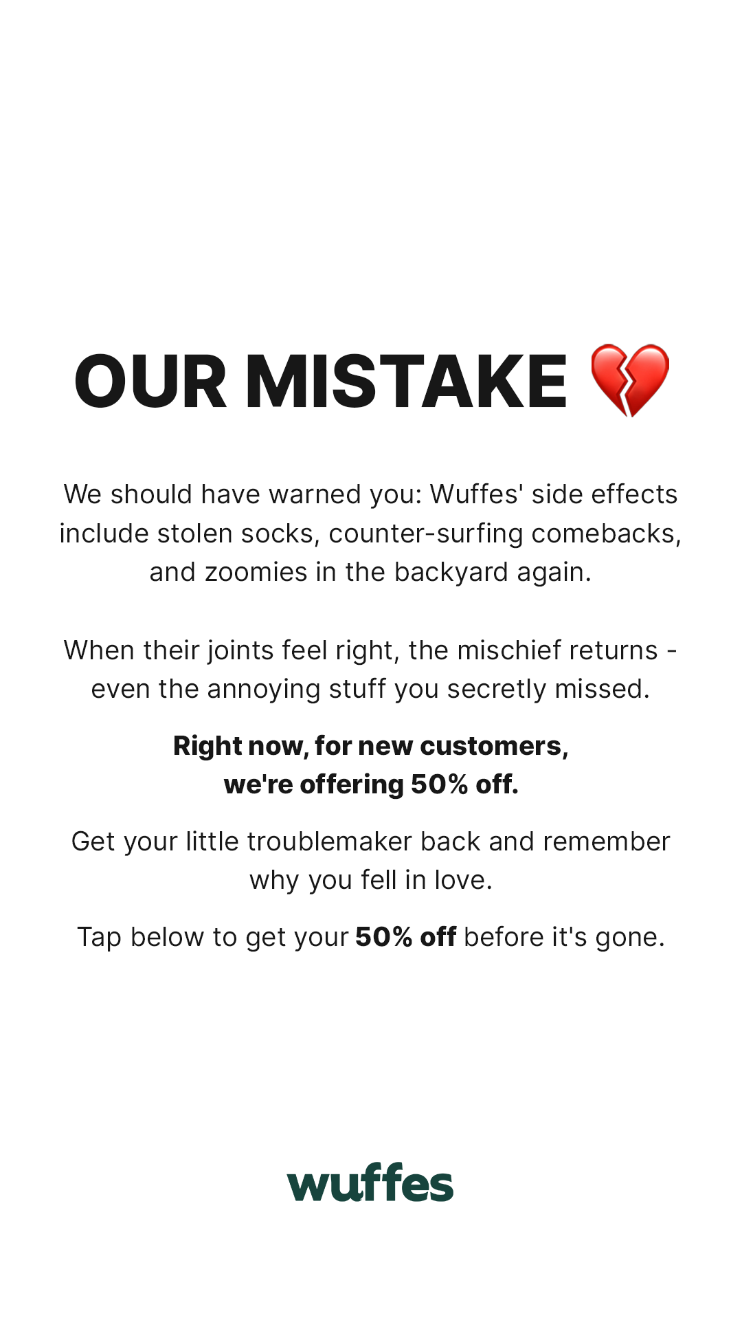 Wuffes Facebook ad