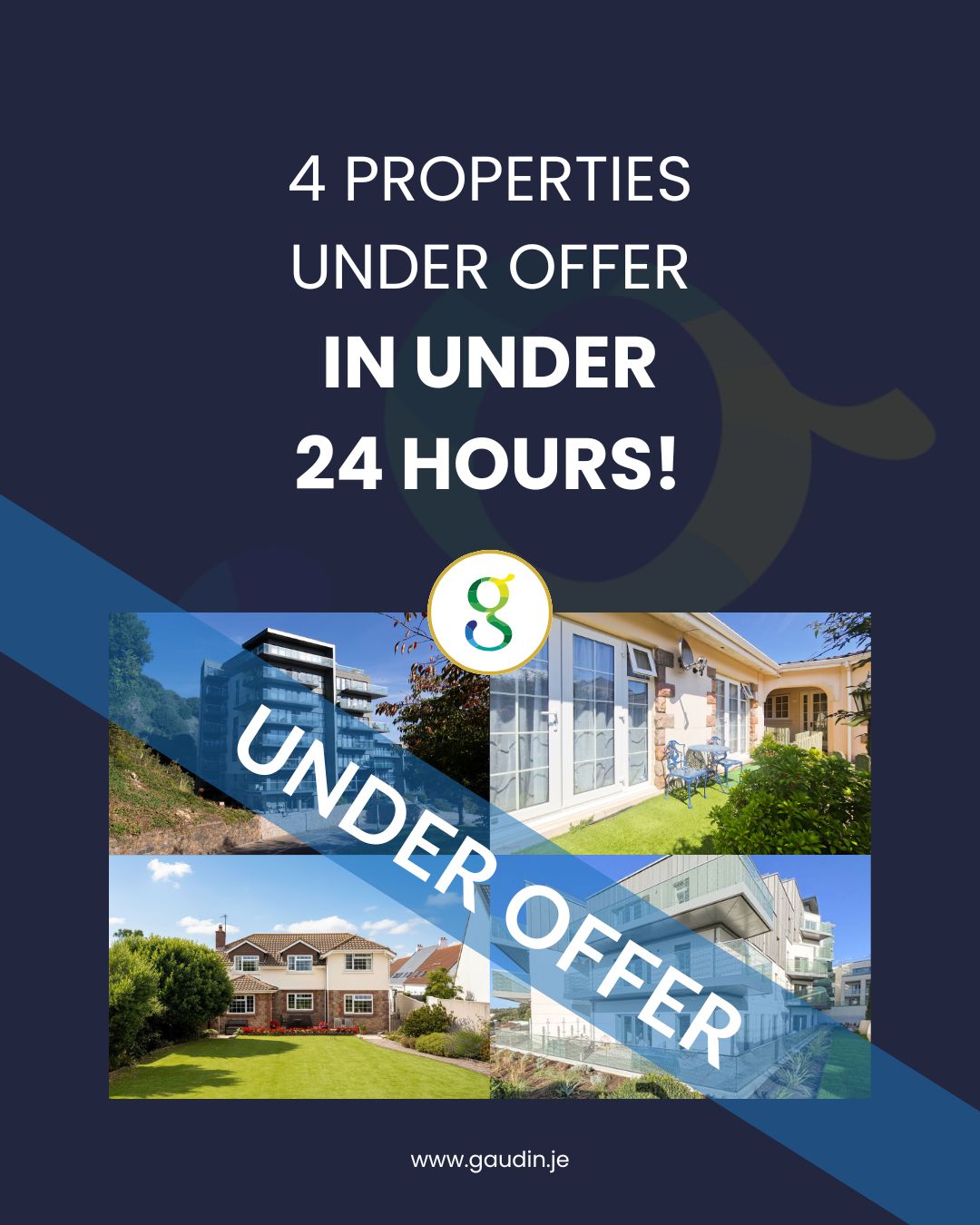 Gaudin & Co Estate Agents Facebook ad: We just placed 𝟰 𝗣𝗥𝗢𝗣𝗘𝗥𝗧𝗜𝗘𝗦 𝗨𝗡𝗗𝗘𝗥…