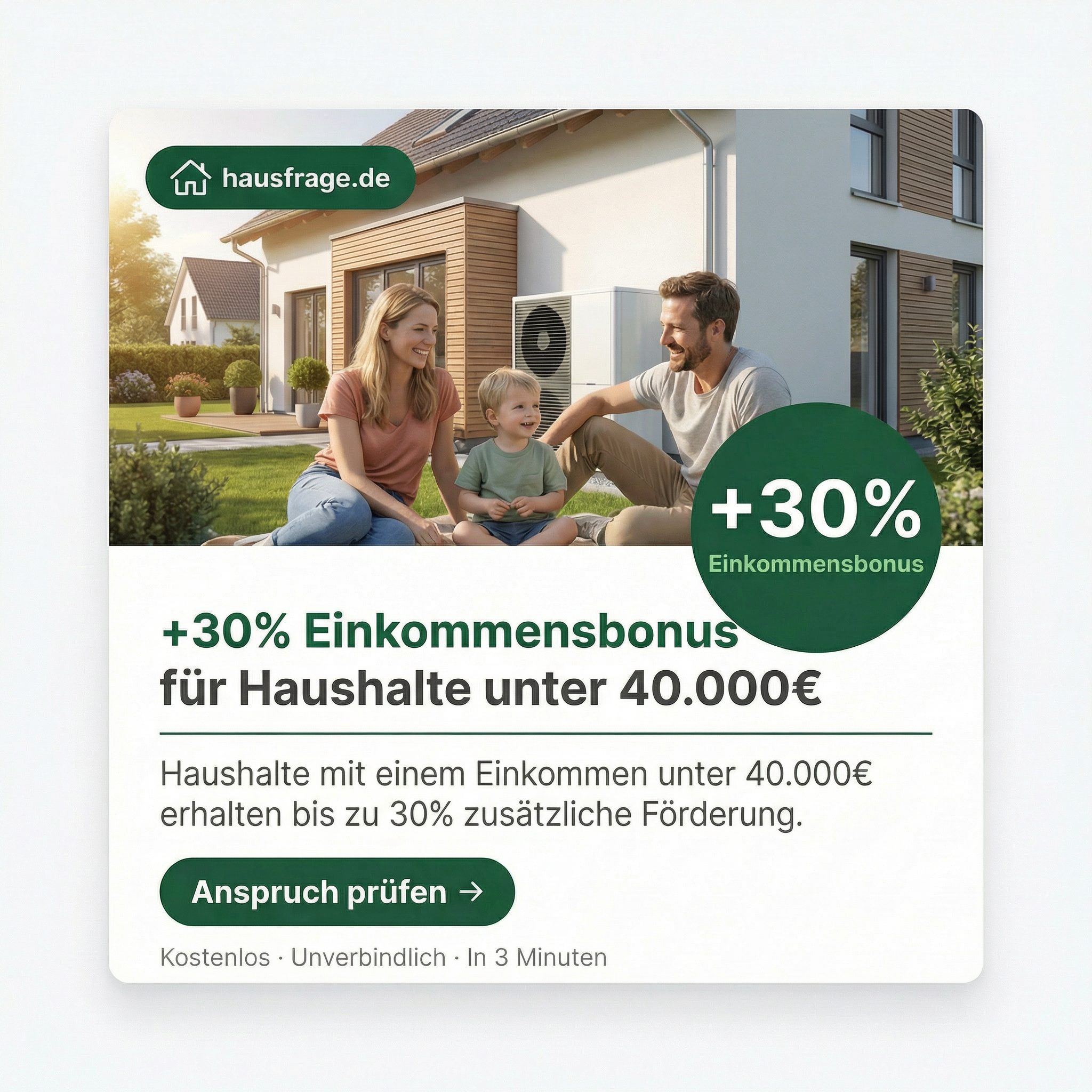 Hausfrage Facebook ad