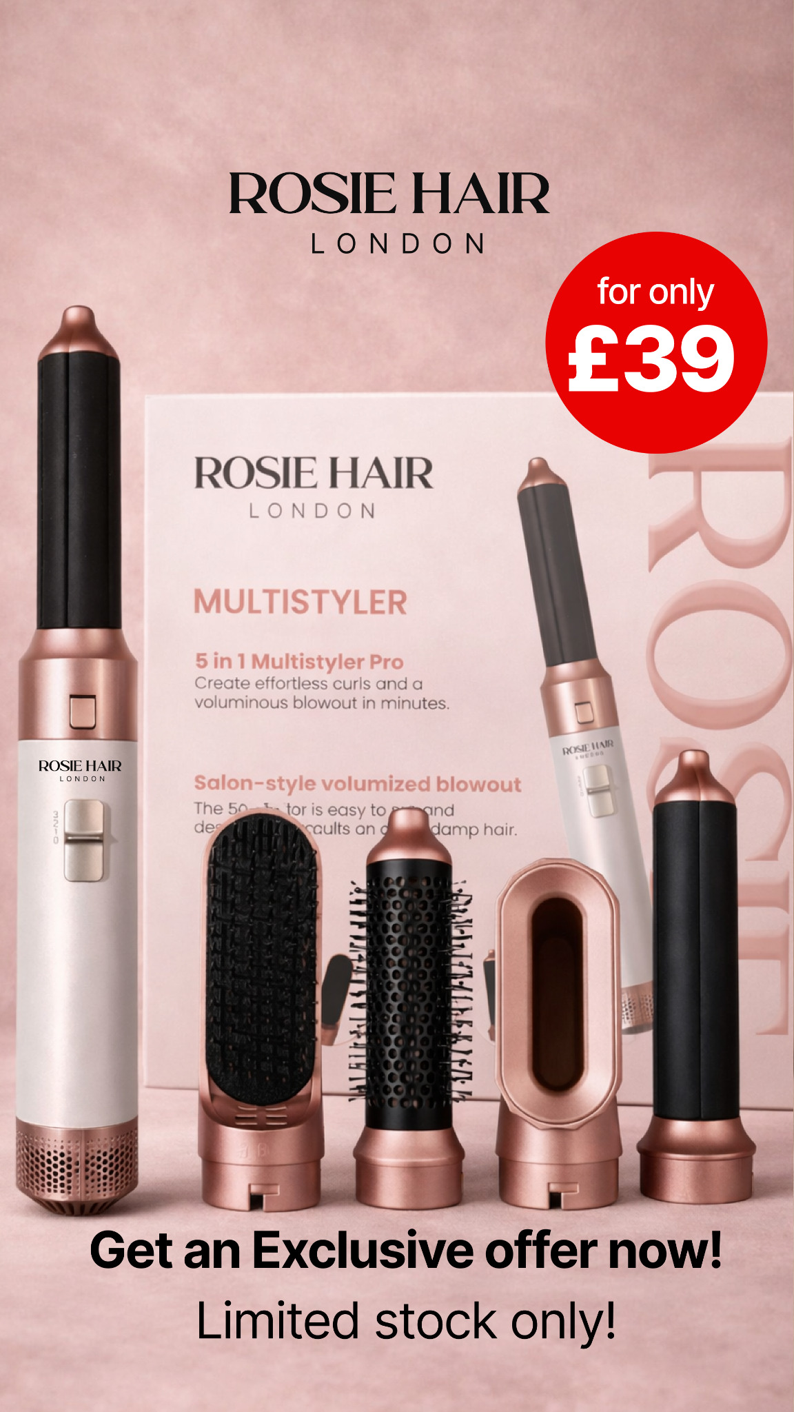 Rosie Hair Facebook ad: 70% OFF + EXTRA10% with NEW10