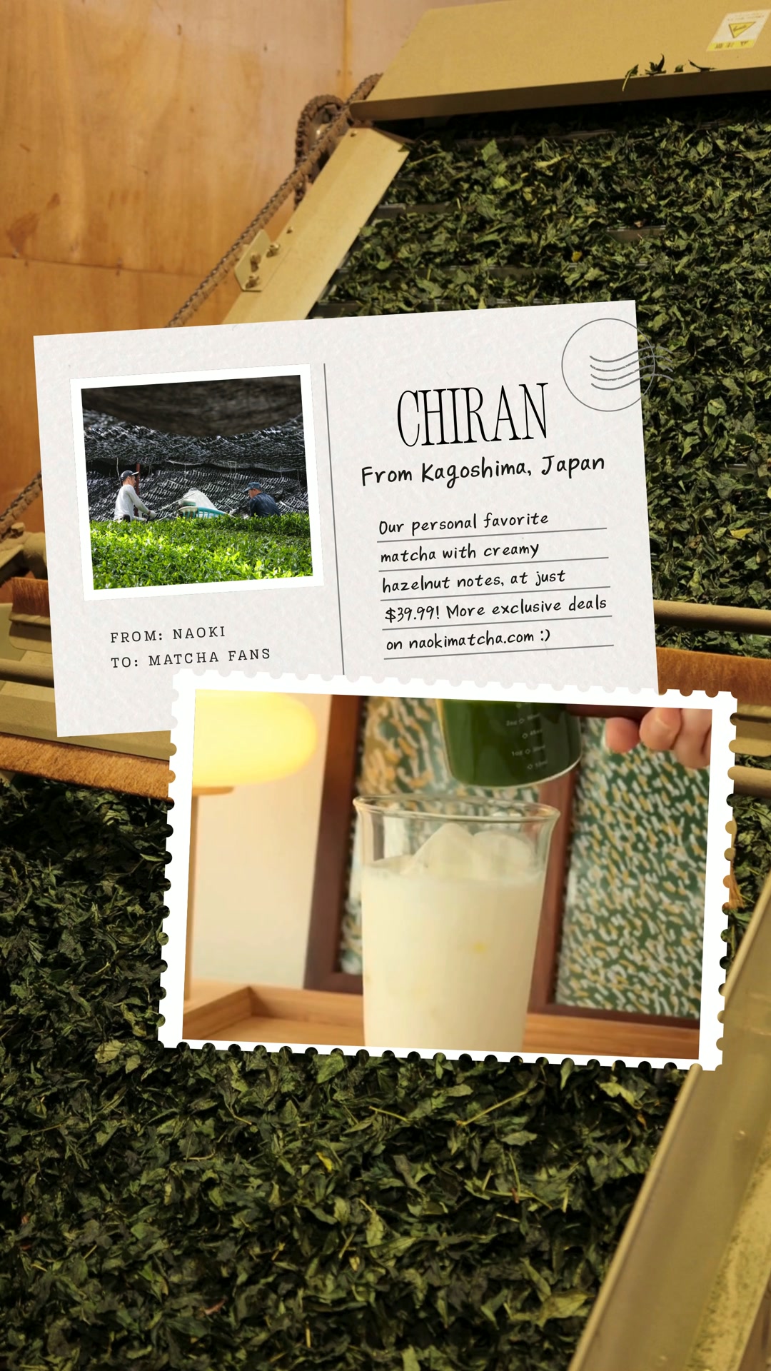 Naoki Matcha Facebook ad: From Farm to Cup: Chiran Harvest Matcha