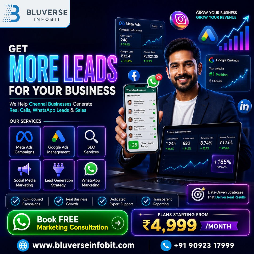 Bluverse Infobit Pvt Ltd Facebook ad: 10X your business growth with smart AI Digital Marketing