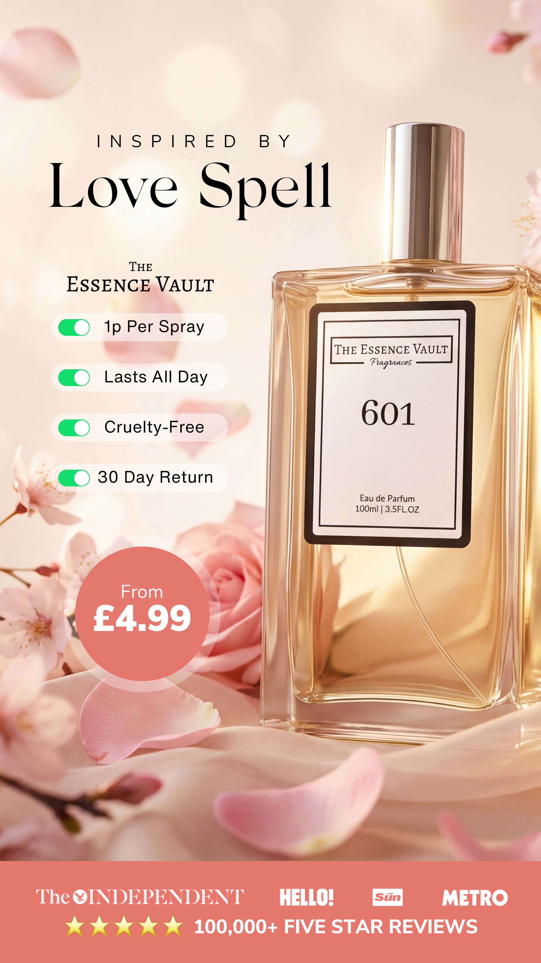 The Essence Vault Facebook ad from Mar 3, 2026