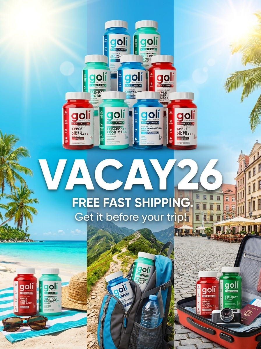 Goli Facebook ad: Use code VACAY26 to unlock your summer!