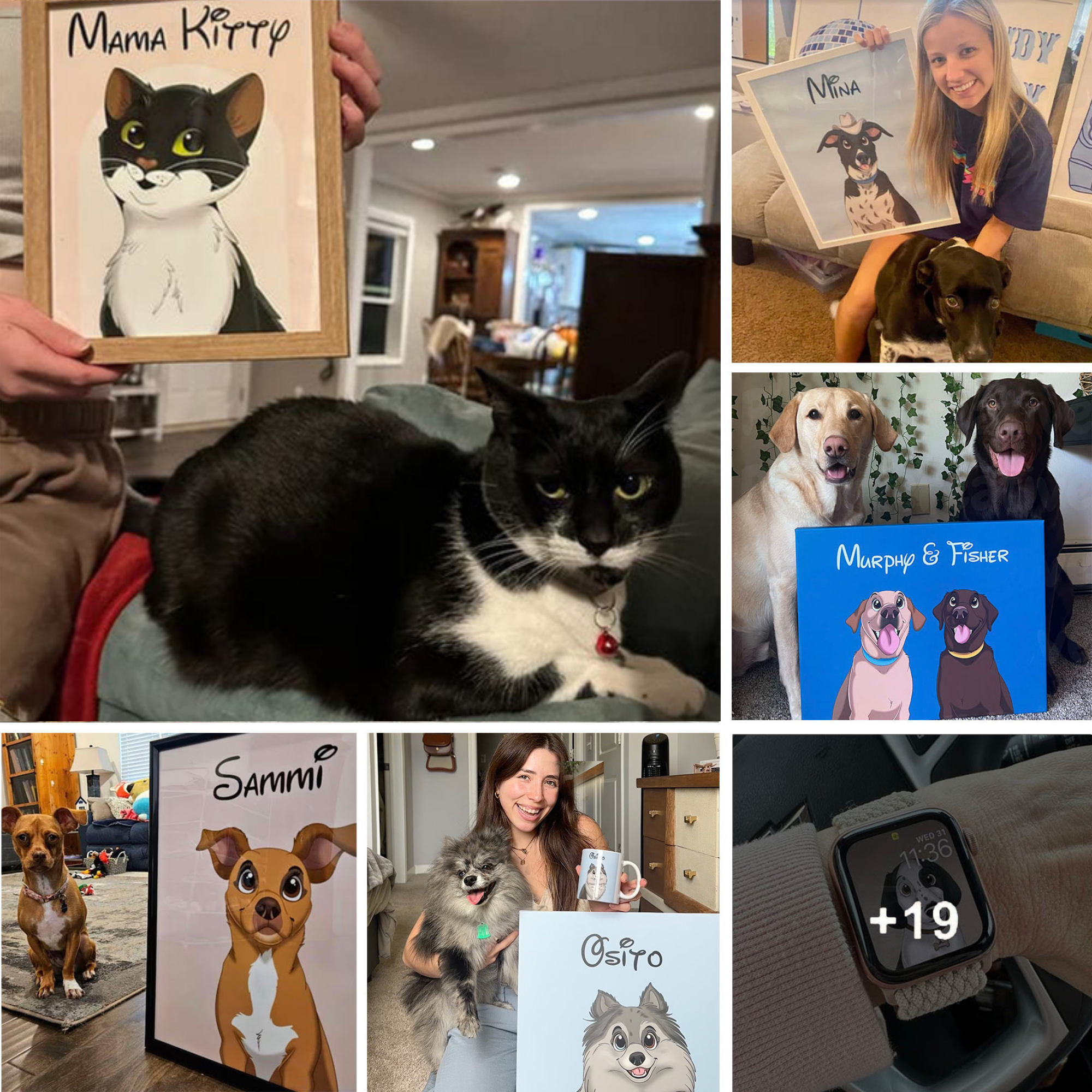 The Custom Portrait Shop Facebook ad: USE CODE PAWTRAIT20