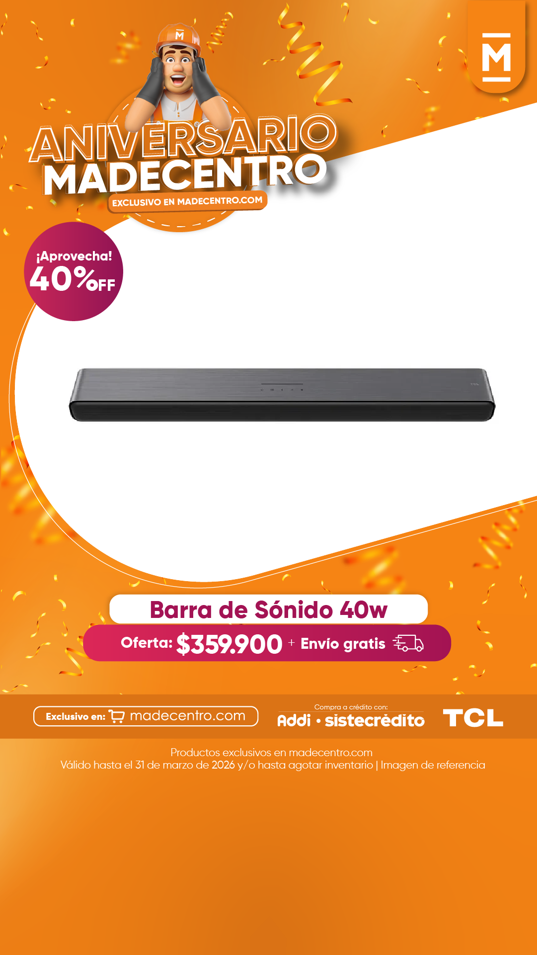 Madecentro Colombia SAS Facebook ad from Mar 19, 2026