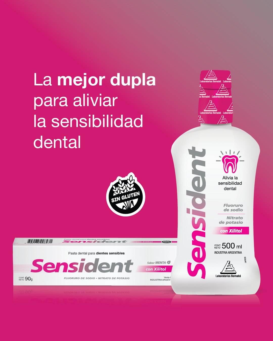Odonto Bernabó Facebook ad: Alivio para la sensibilidad dental con Sensident