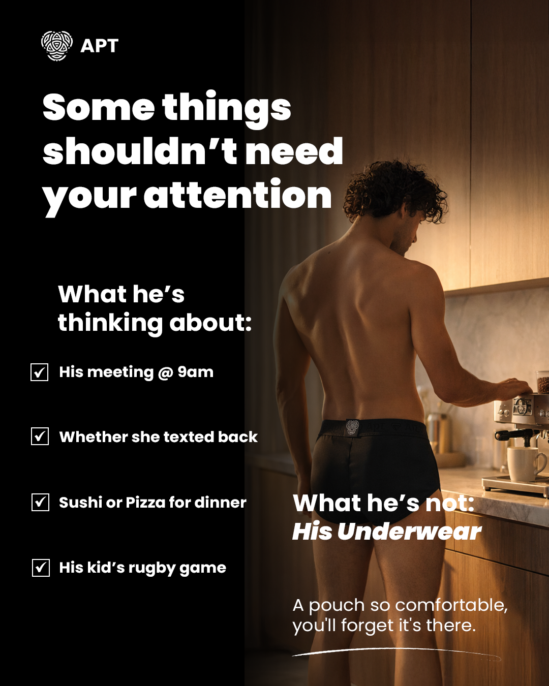 Apt Underwear Facebook ad: Nobody warned us it could feel this good.