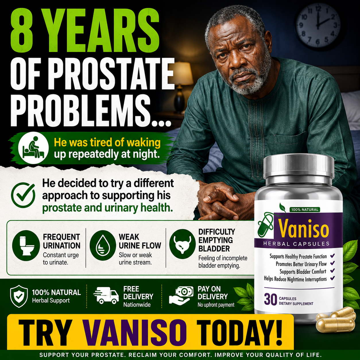 Herbal solutions Facebook ad: End Frequent Urine In 15 Days With Vaniso