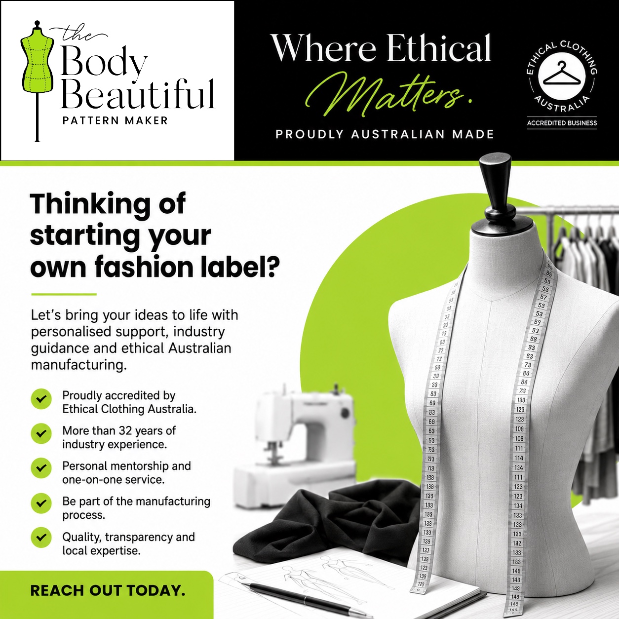 The Body Beautiful Pattern Design & Grading Facebook ad