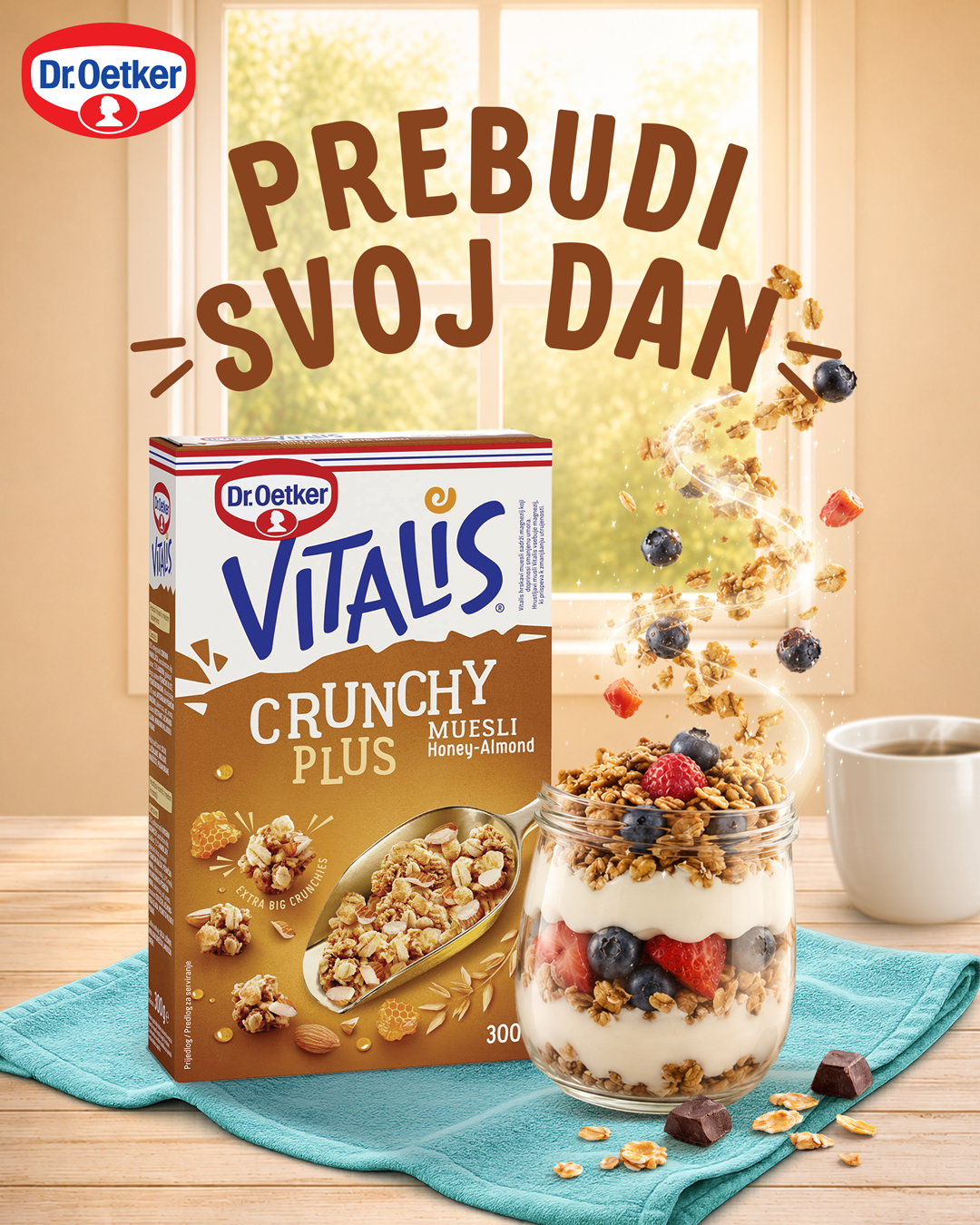 Dr. Oetker Slovenija Facebook ad: Prebudi svoj dan z Dr. Oetker