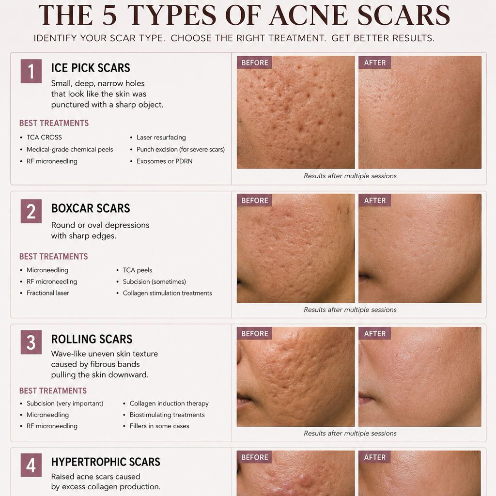 NyNy Beauty Facebook ad: Those holes left behind after acne do not have to stay…
