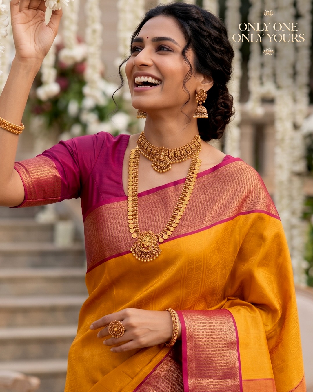 Kalyan Silks Online Facebook ad: A regal drape, a distinctive weave, and elegance…