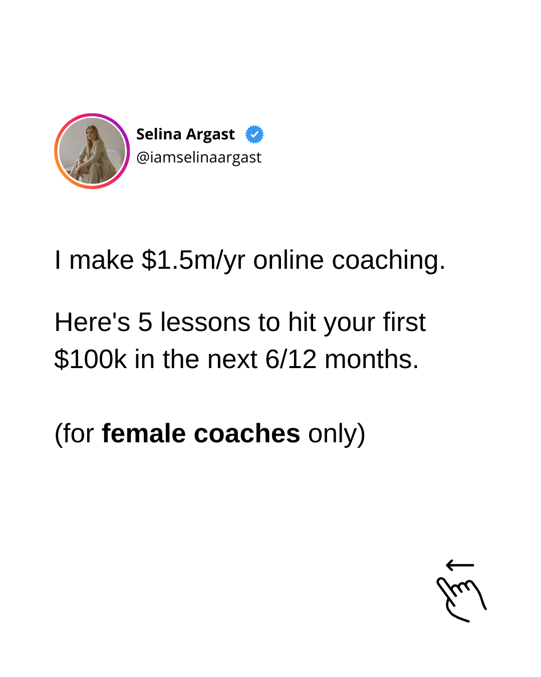 Selina Argast Facebook ad
