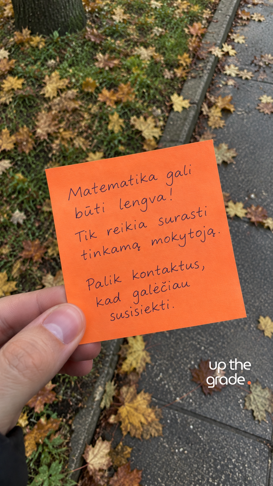 Upthegrade.lt Facebook ad: Individualios matematikos pamokos 5-12 kl.