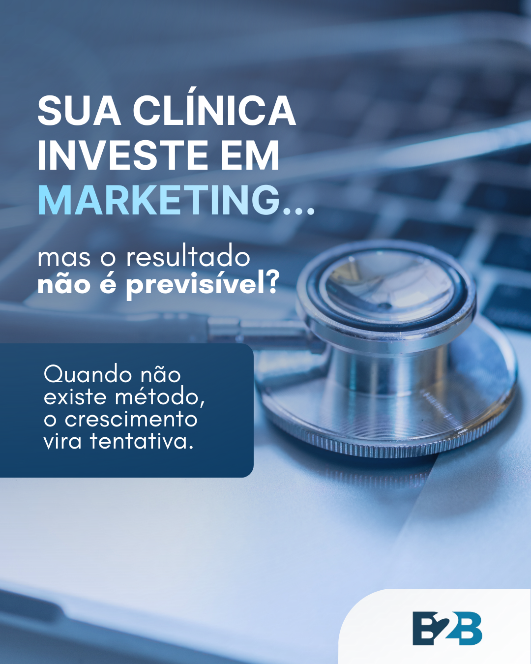 B2B Marketing Facebook ad: Muitas clínicas investem em marketing…