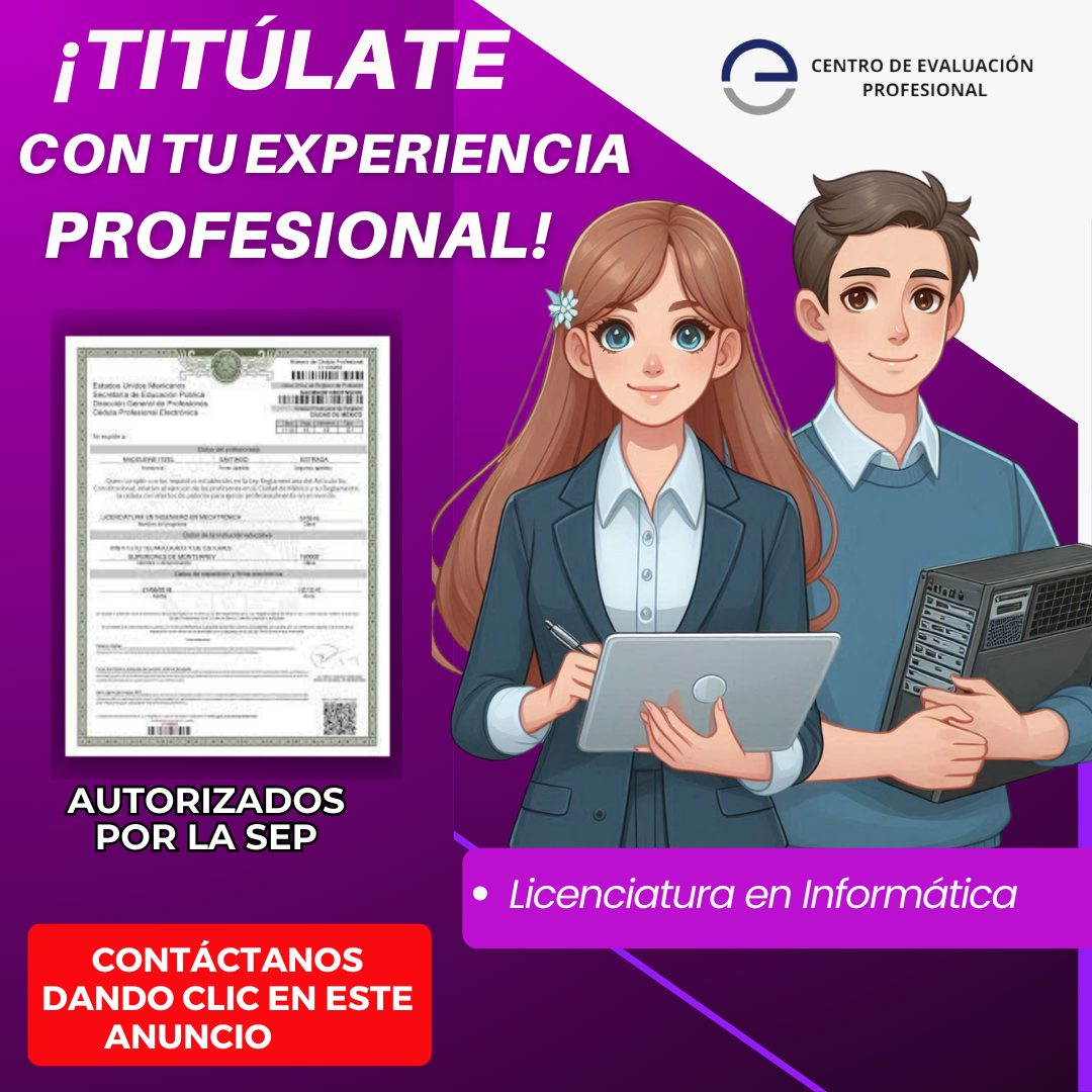 Centro de Evaluación Profesional de los Tuxtlas. Facebook ad: ¡Quiero titularme en Informática!