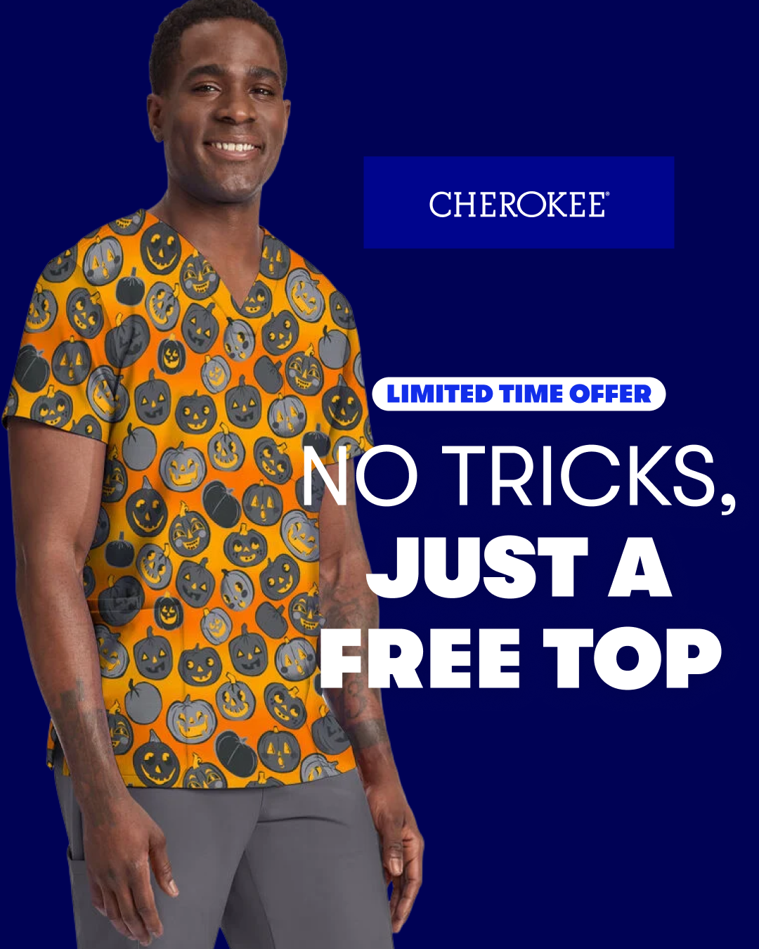 Cherokee Uniforms Facebook ad: Unlock Your Halloween Gift