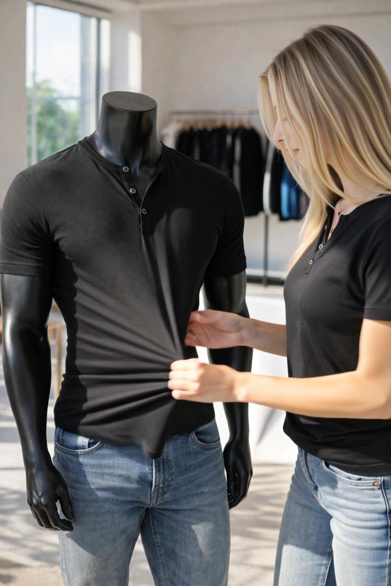 Ourtb Store Facebook ad: The $25.99 Henley That’s Outperforming Premium Brands.