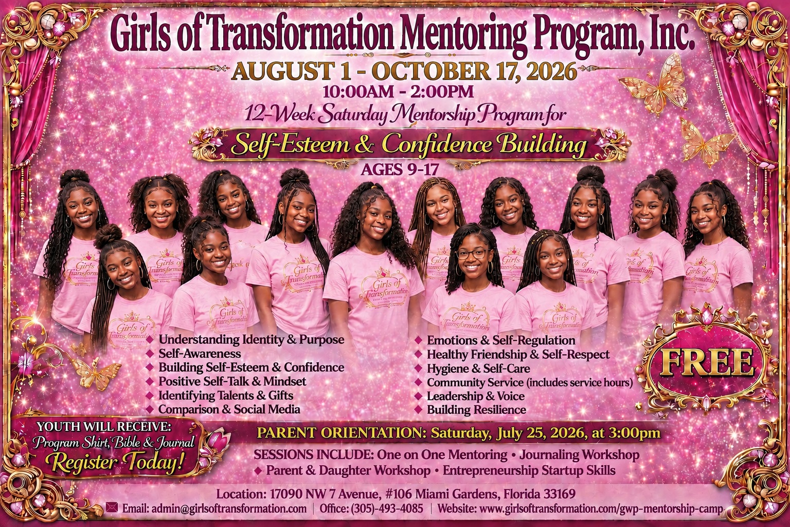 Girls of Transformation Mentoring Program, Inc. Facebook ad: We're excited to announce that registration is now…