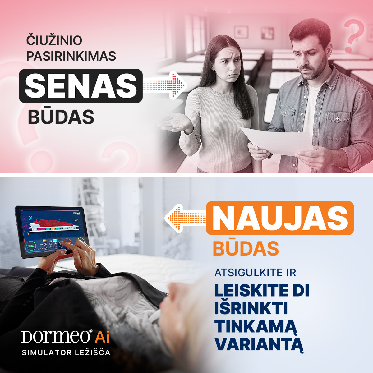 Dormeo LT Facebook ad