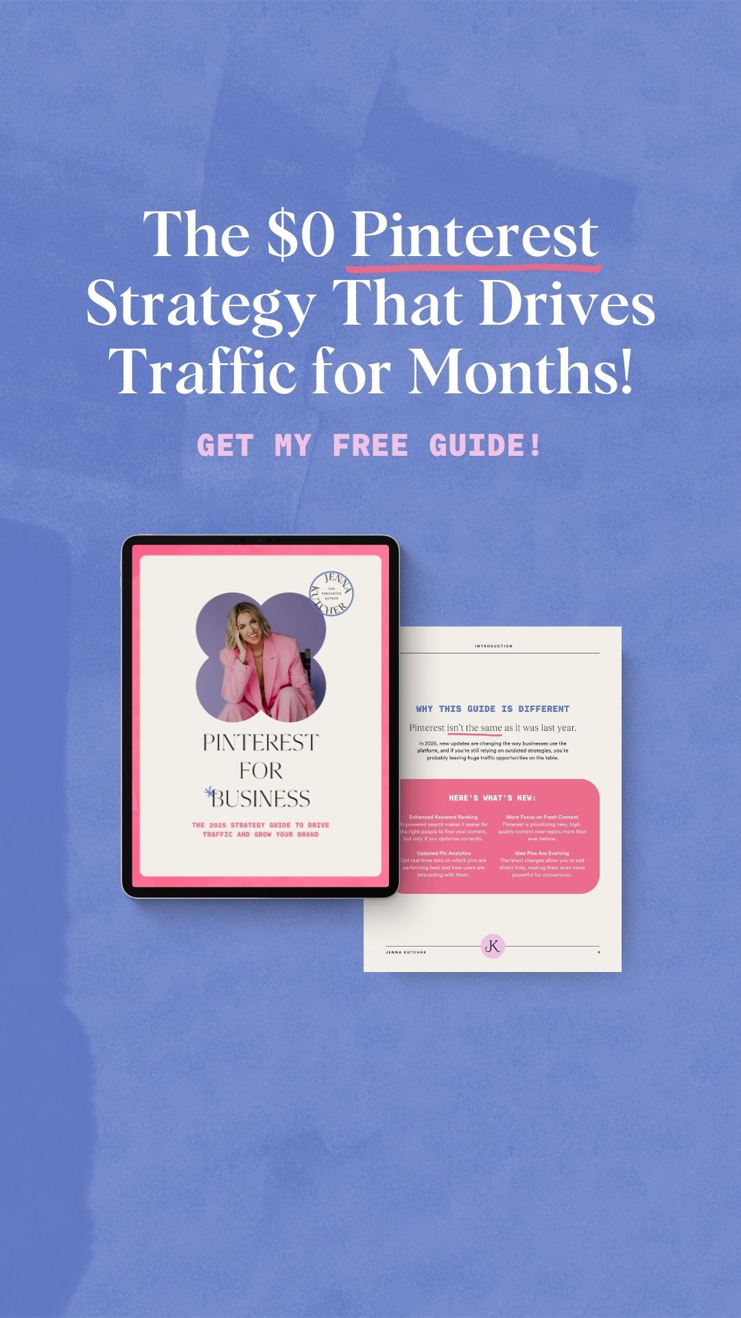 Jenna Kutcher Facebook ad: No Ads, No Trends, Just Traffic. Grab My FREE 2026…