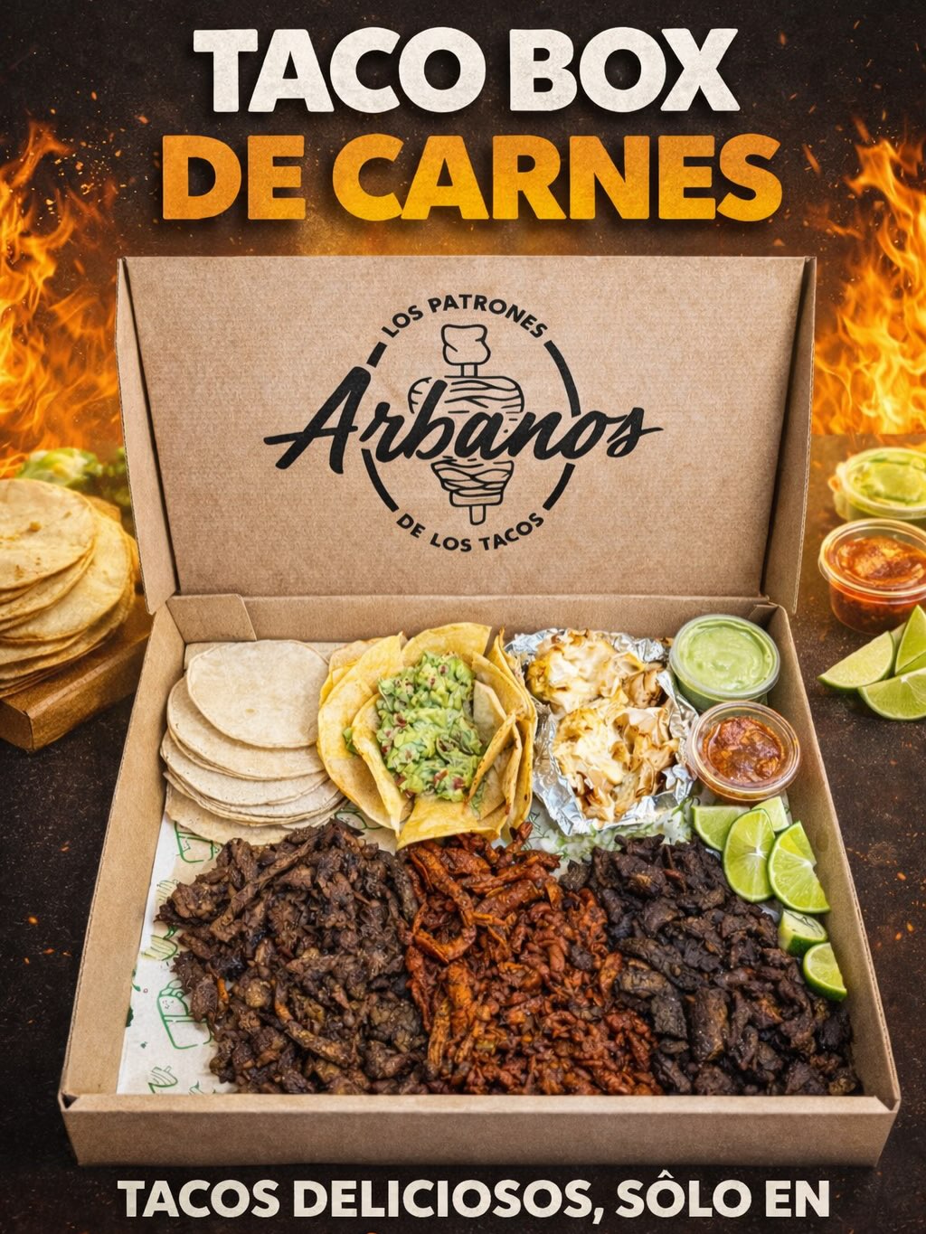 Tacos Arbanos Facebook ad: Pide o reserva