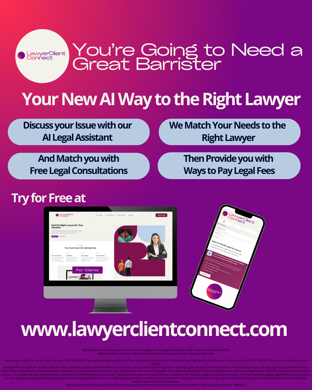 Lawyer Client Connect Facebook ad: LawyerClientConnect