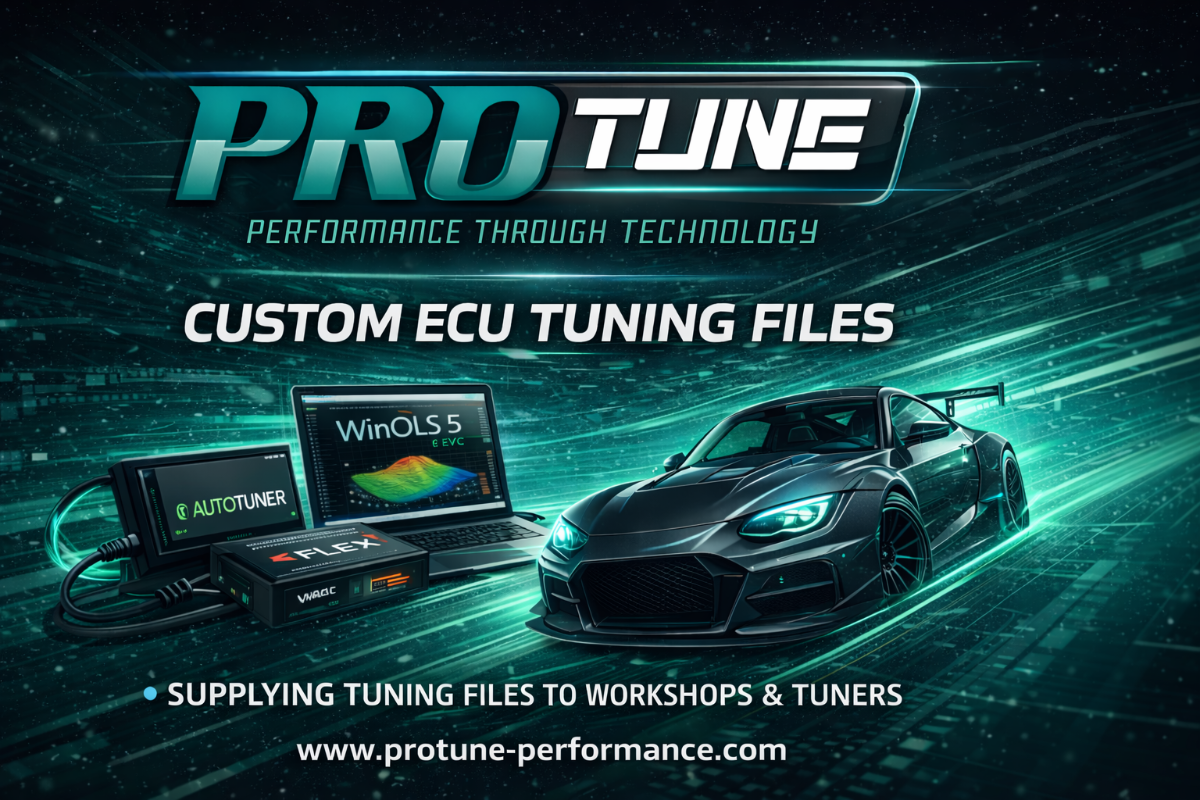 ProTune Performance Facebook ad: Custom ECU tuning files for workshops & tuners.