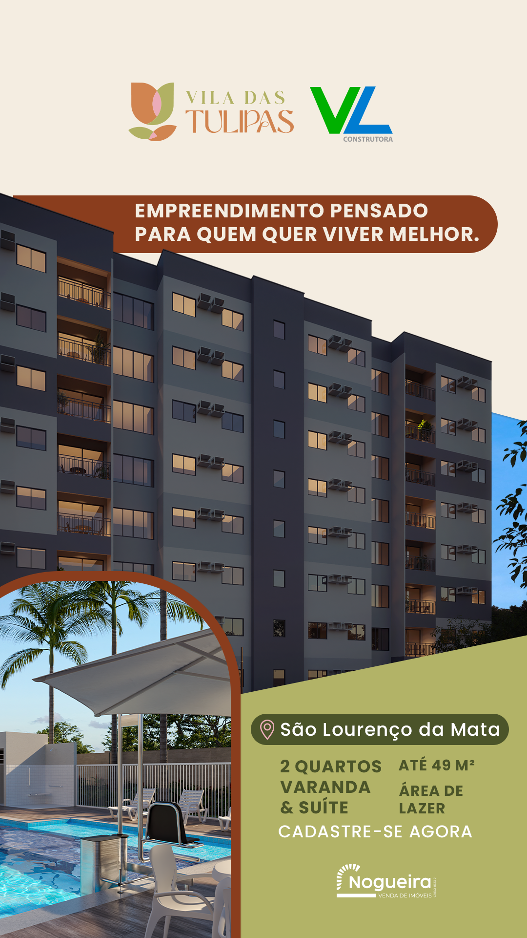 Nogueira Corretores-Imobiliária Facebook ad: Sua vida merece mais do que um endereço. Merece um novo…