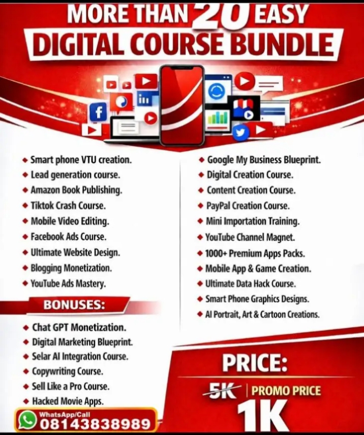 Suyuti Al-gomowiy Facebook ad: 20 EASY DIGITAL COURSE