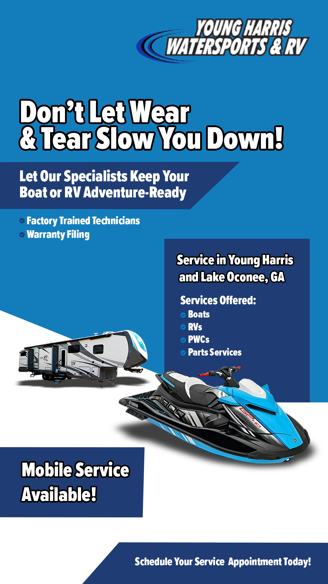 Young Harris Water Sports & RV Facebook ad