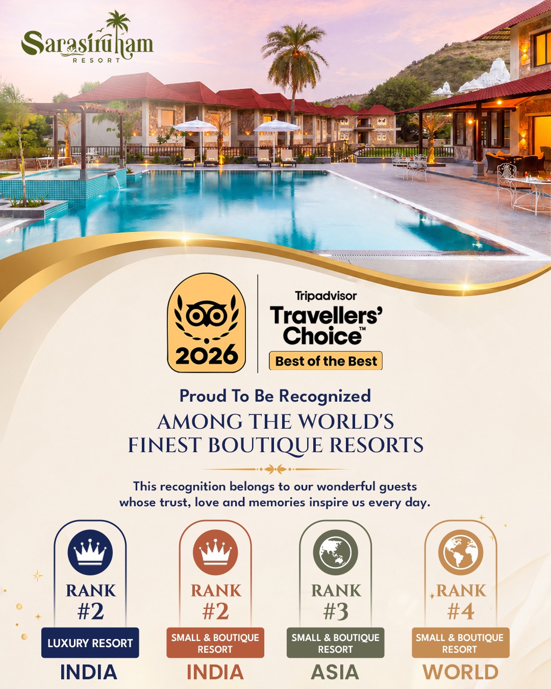 Sarasiruham Resort Facebook ad: Some milestones feel extra special because they are…