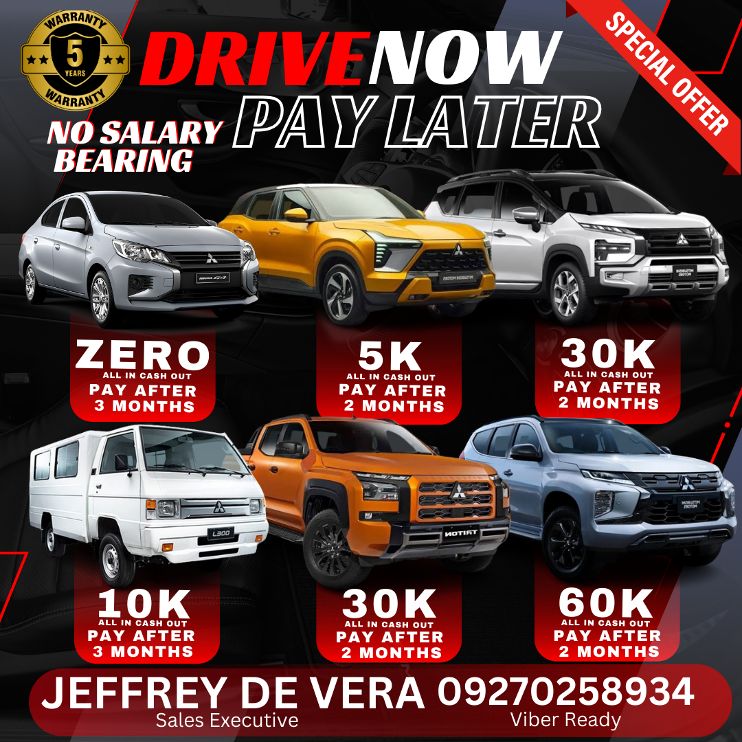 Jeffrey F. De Vera - Mitsubishi Commonwealth Best Auto Deal Facebook ad: 𝗗𝗥𝗜𝗩𝗘 𝗡𝗢𝗪 𝗣𝗔𝗬 𝗟𝗔𝗧𝗘𝗥