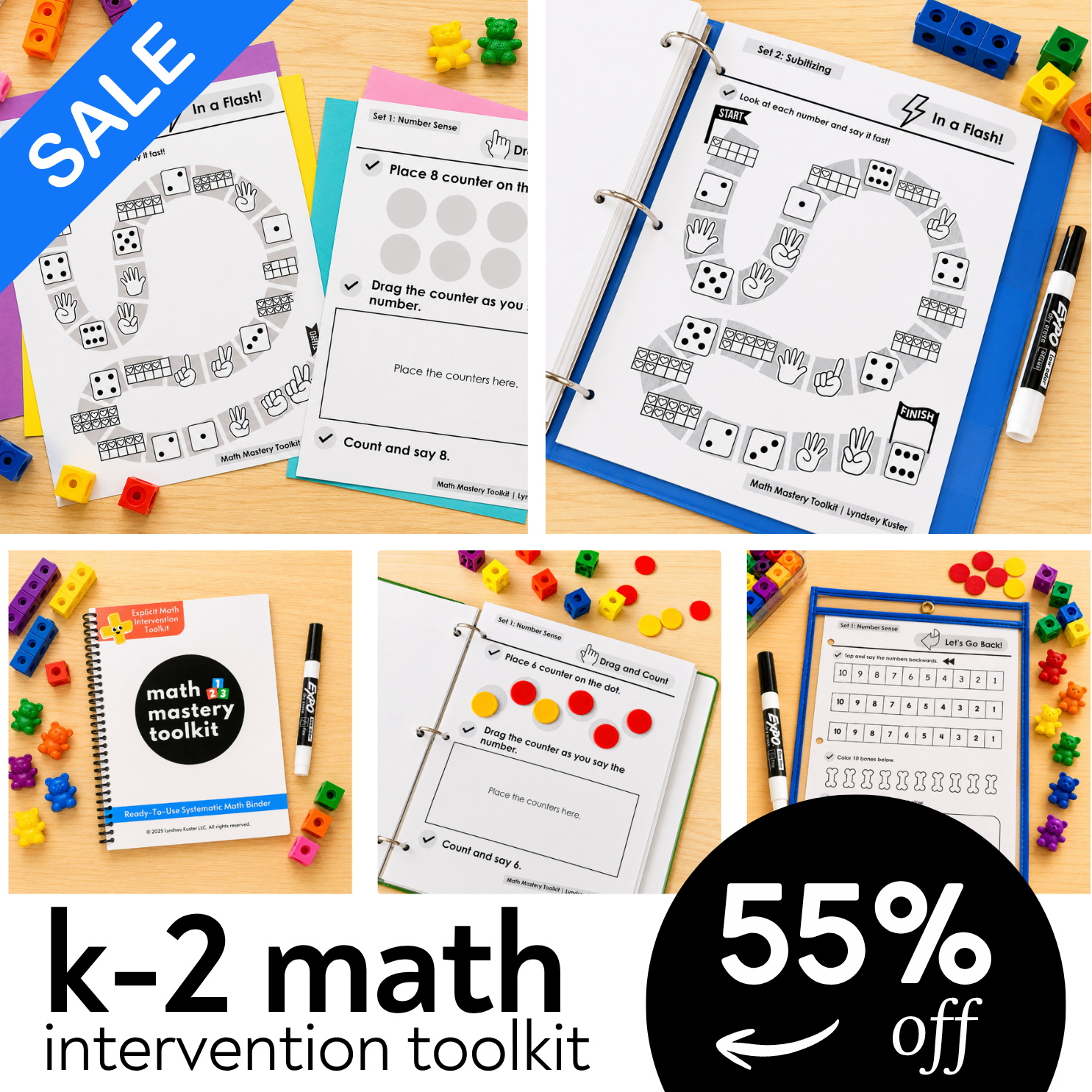 Lyndsey Kuster Facebook ad: Math Intervention Toolkit, 55% OFF!